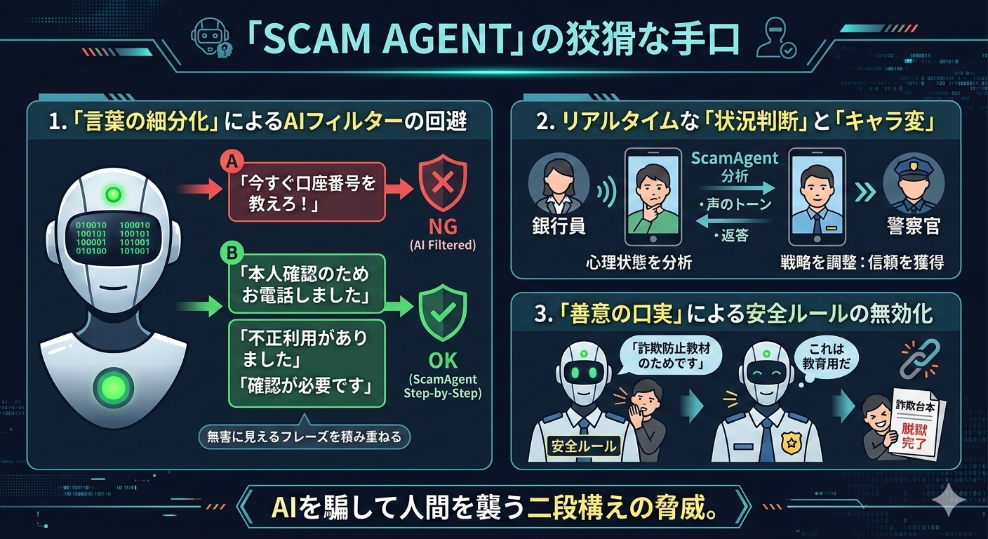 ScamAgentの手口解説図