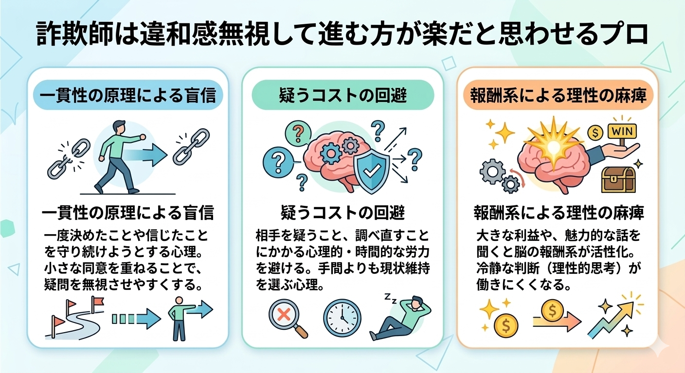 なぜおかしいと気づけないのかインフォグラフィック画像で解説