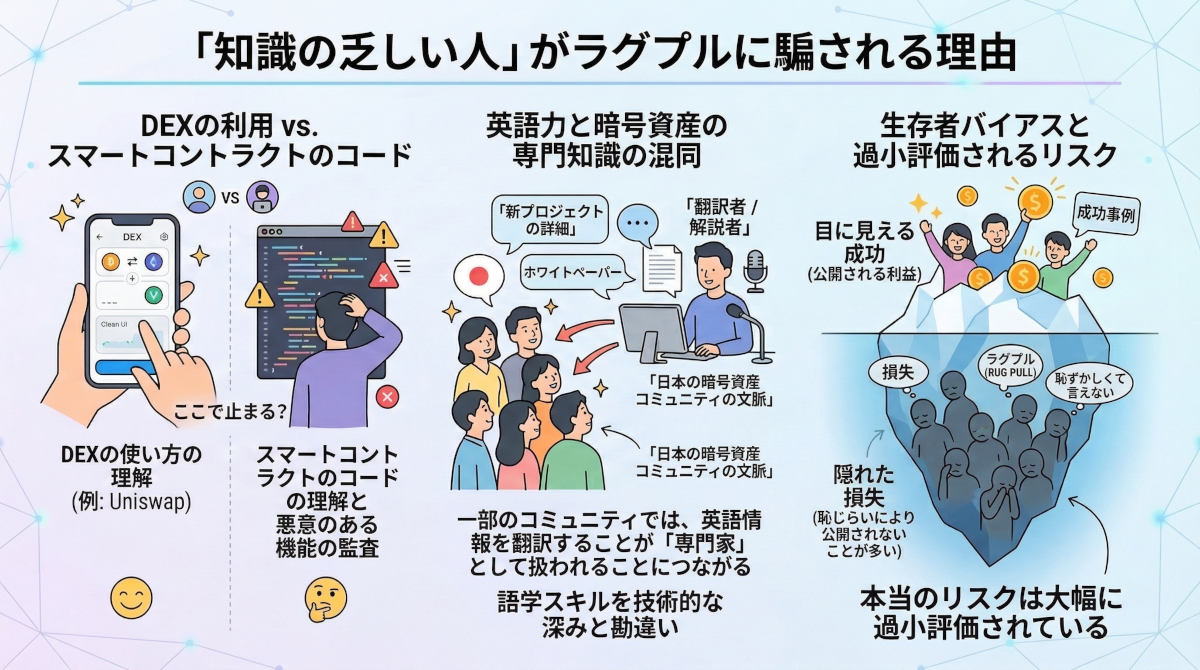 知識の乏しい人がラグプルに騙される理由