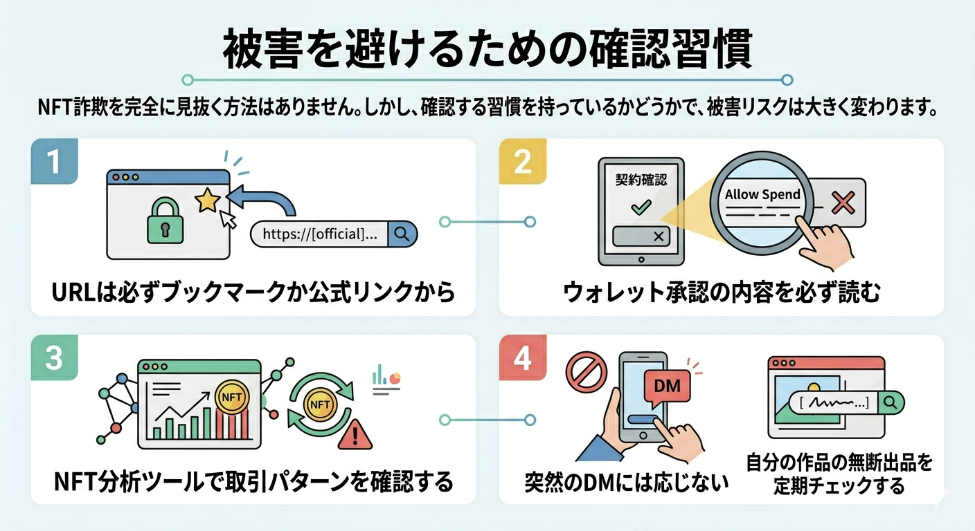 被害を避けるための確認習慣