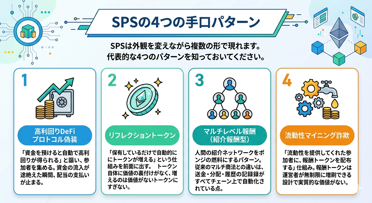 SPSの4つの手口パターンを図解