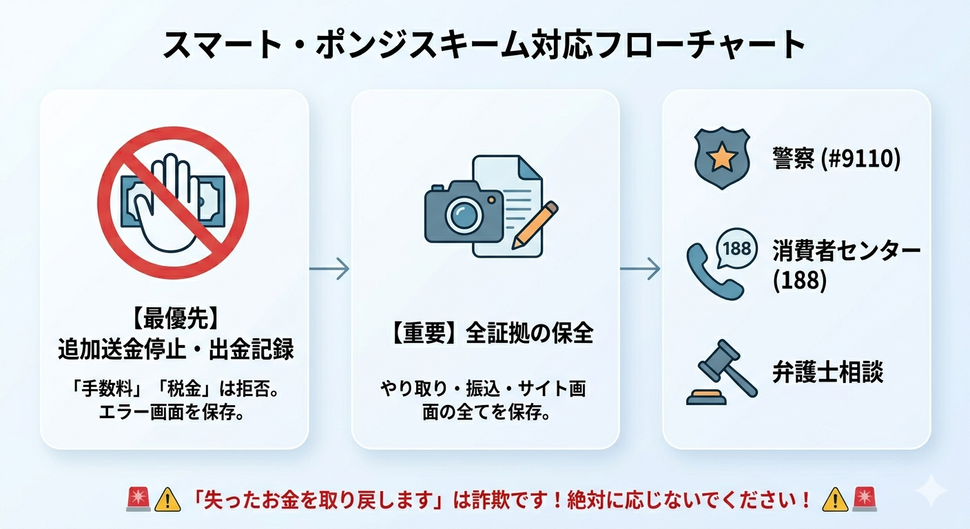 気づいたとき・被害に遭ったときの対処法フローチャート