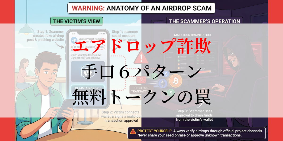 エアドロップ詐欺手口６パターン無料トークンの罠