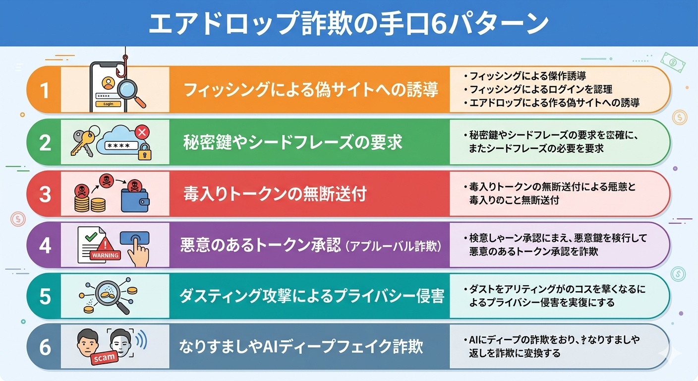 エアドロップ詐欺手口６パターン