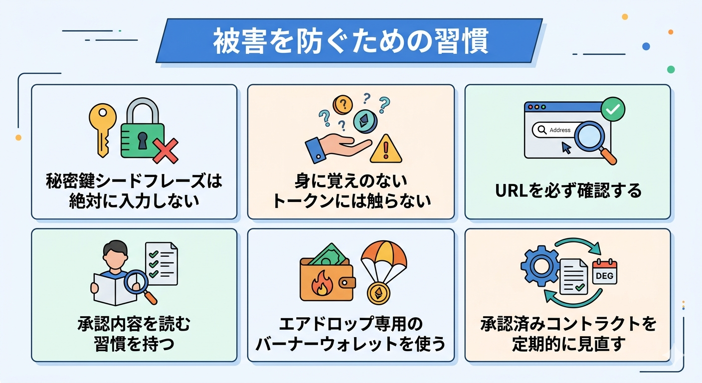 エアドロップ詐欺被害を防ぐための習慣