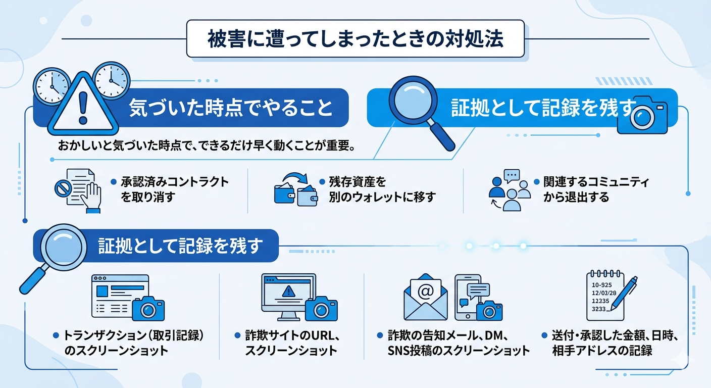 エアドロップ詐欺被害に遭ってしまったときの対処法