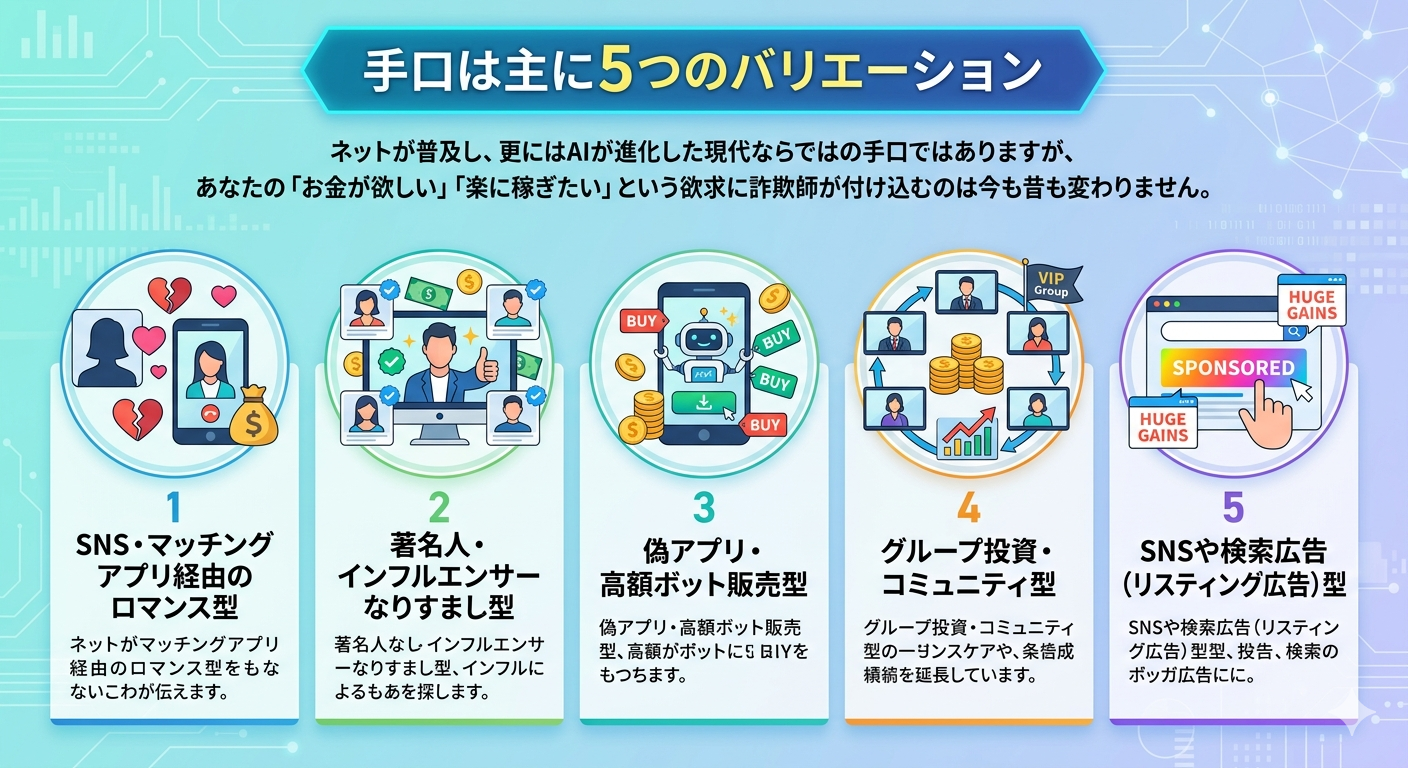 手口は主に５つのバリエーション