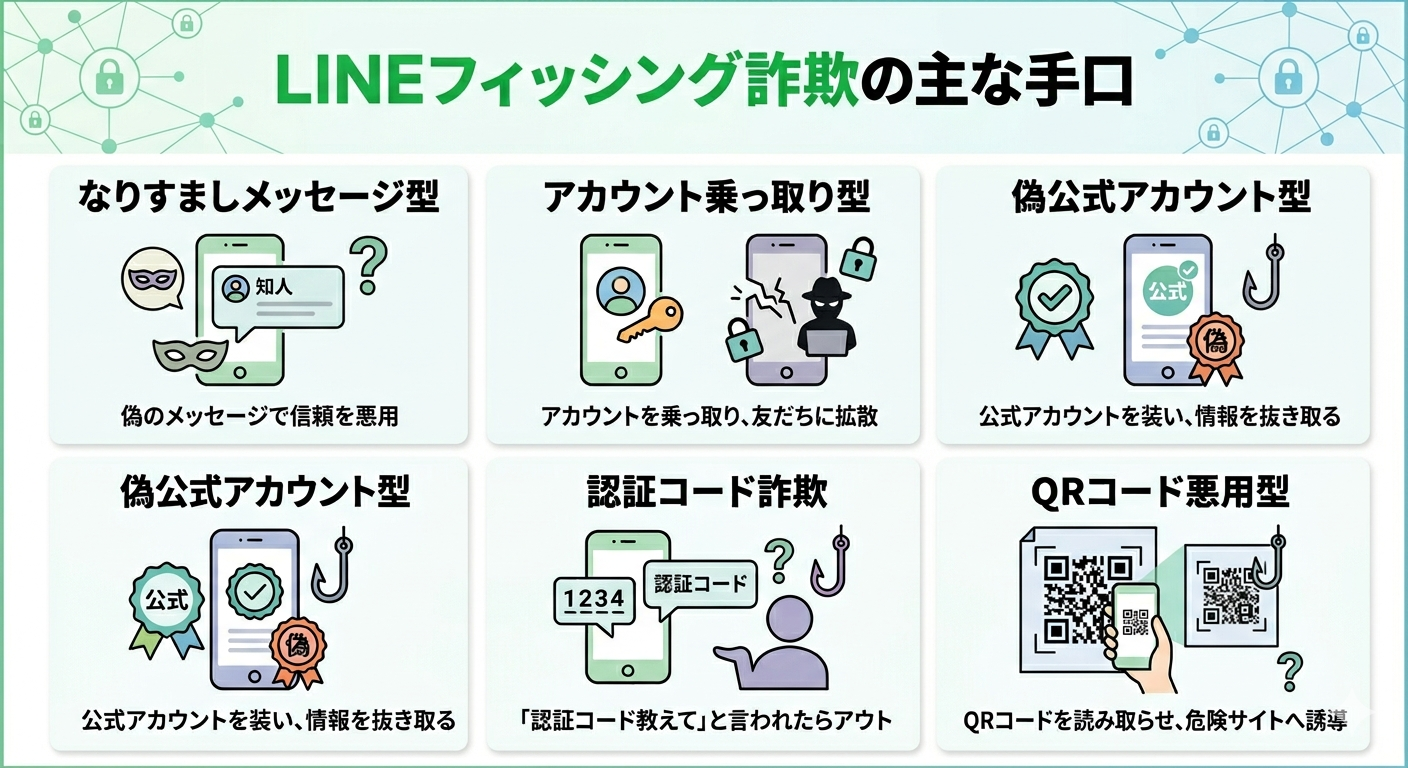 LINEフィッシング詐欺の主な手口