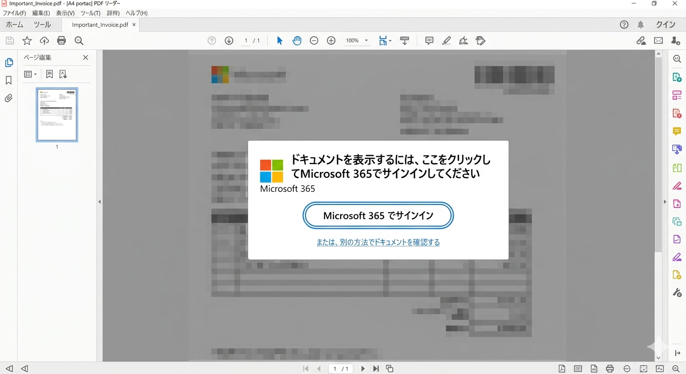 偽のサインイン画面サンプル画像