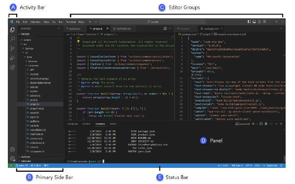 VS Codeのユーザーインターフェーススクショ
