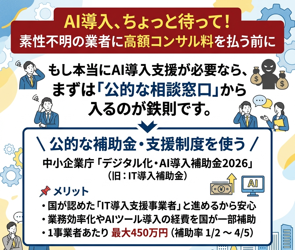 AI導入には公的な補助金や支援制度がある