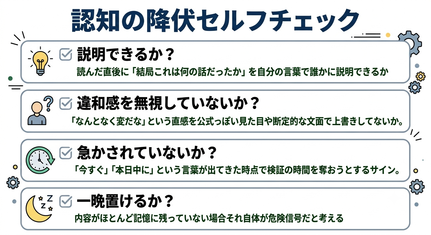 認知の降伏セルフチェックをしよう