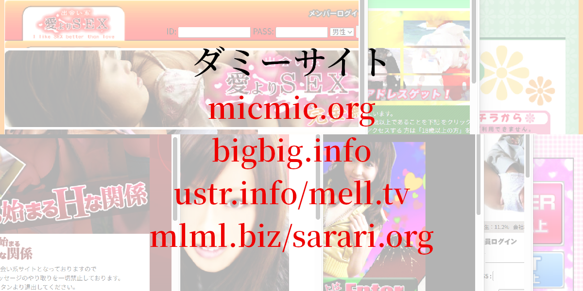 ダミーサイトmicmic.org/bigbig.info/ustr.info/mell.tv/mlml.biz/sarari.org