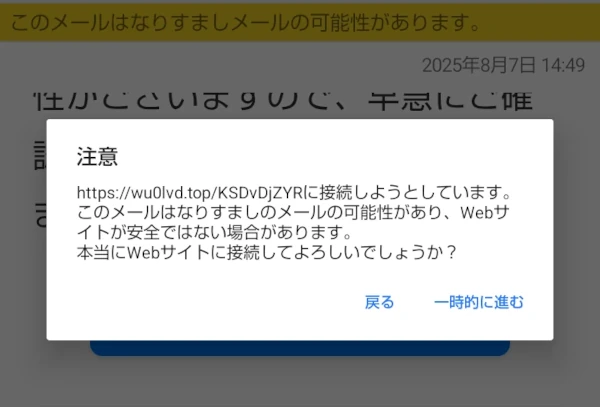 https://wu0lvd.topに接続しようとしていますの警告
