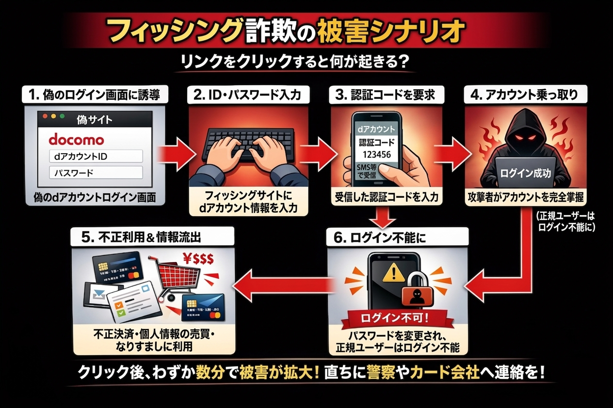 フィッシング詐欺の被害シナリオ