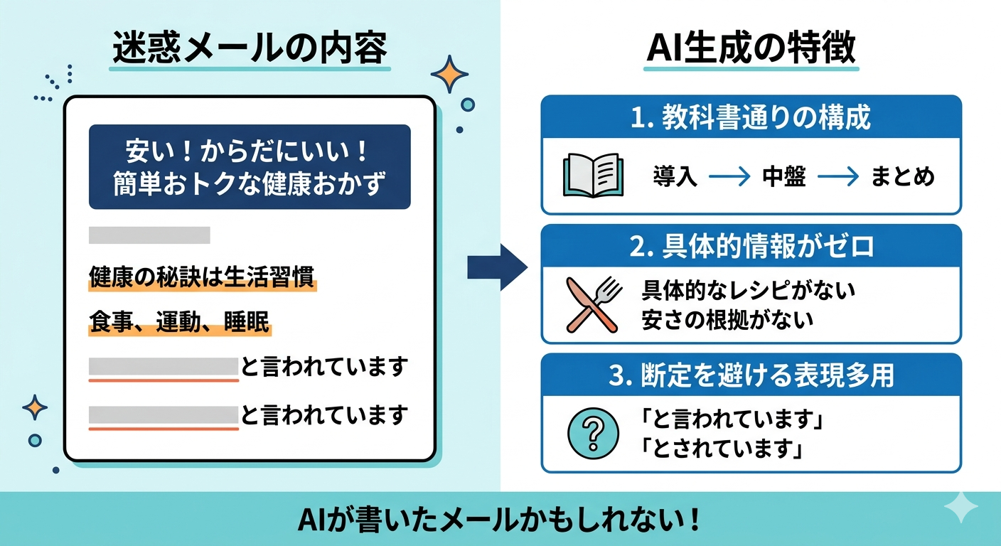 迷惑メールの内容と生成AIによる文章の特徴
